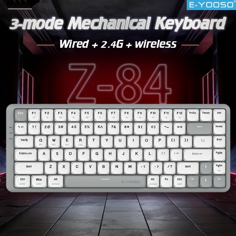 Gaming Keyboard E Yooso - E-YOOSO Tri-Mode 2.4GБеспроводная/Bluetooth/проводная механическая клавиатура 84
